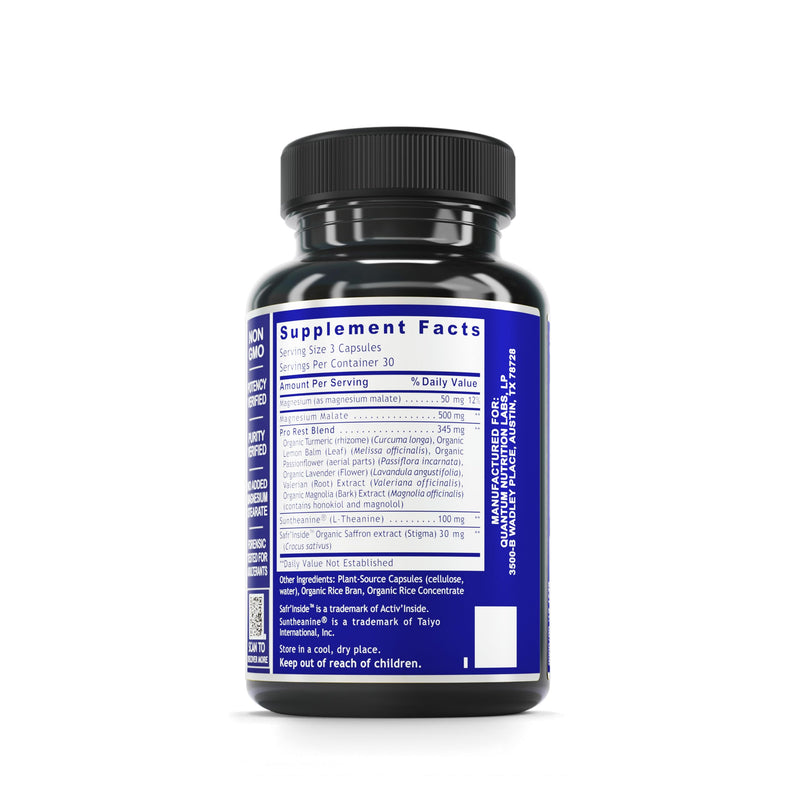 Quantum Nutrition Labs Quantum Relax and Slumber - Sleep Supplement with Magnesium Malate & L-Theanine, Natural Calm Complex with Lemon Balm & Valerian Root for Women & Men - 90 Capsules