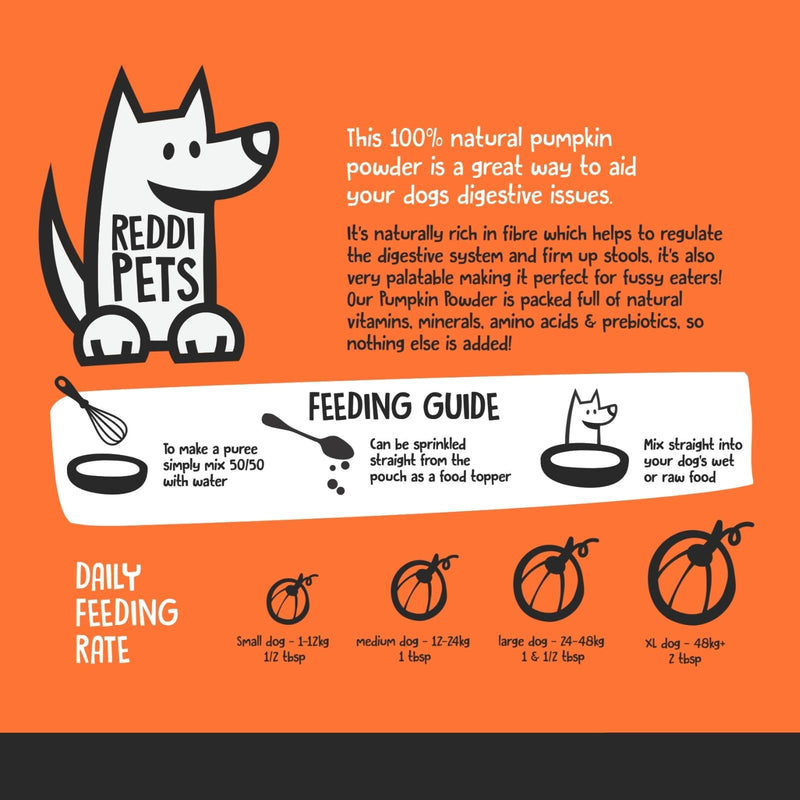Pumpkin Powder for Dogs - 250g Pumpkin Puree for Dogs Food Topper for Gut Health, Dog Stool Firmer, Sensitive Stomach Support, Dog Constipation Relief, High-Fibre Digestive Supplement