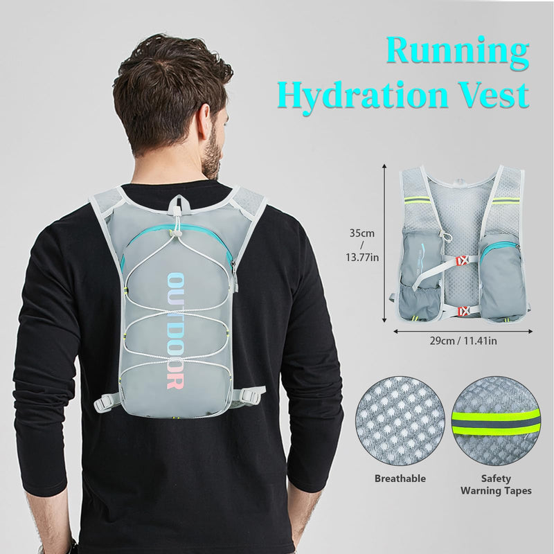 Hydration Backpack with 2L Water Bladder, Water Bottle Backpack for Women&Men,5 oz Ultra Lightweight Water Backpack for Running Cycling Hiking Camping
