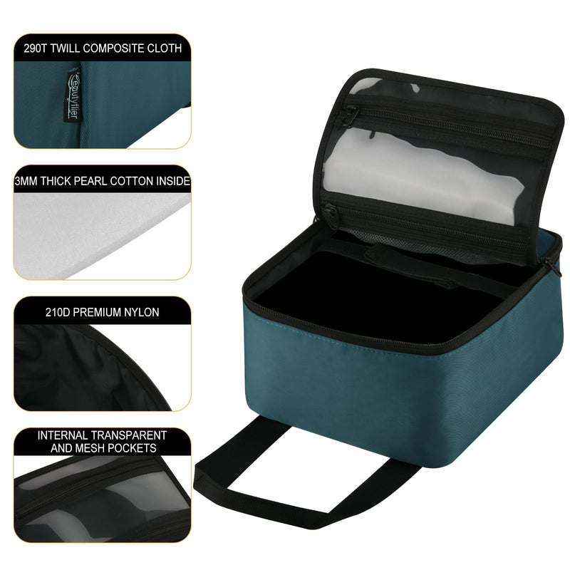 Beautyflier Travel Carrying Bag for Navage Nasal Irrigation System, Countertop Caddy Neti Pot Storage, Portable Travel Storage Organizer for Nose Cleaner with Handles (Bag Only, Dark Green) - BeesActive Australia