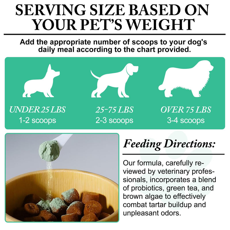 Dog Dental Powder,Pet Dental Powder,Teeth Cleaning Powder for Dogs,Dental Powder for Dogs,Plaque & Bad Breath Off Powder Dog, Dental Care Supplies for Small, Medium, Large Dogs 100g 3.52 Ounce (Pack of 1) - PawsPlanet Australia