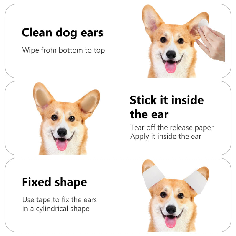POPETPOP 1 Pair Dog Ear Erector, Dog Ear Stand Sticker Up Support Tool, Dog Ear Fixed Correction Vertical Holder for Doberman Corgi Chihuahua Puppy - PawsPlanet Australia