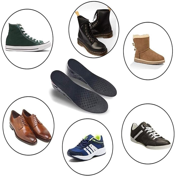 Y Yakunitatsu Insole, 8.9 - 10.6 inches (22.5 - 27 cm), Unisex, Height Enhancement, 4 Layer Construction, Up to 3.0 inches (7.5 cm), Air Cushion Absorption, Heel Up, Secret Insole, Black, black (black 19-3911tcx), 22.5cm～27cm サイズ自由にカット高さ調節可能 - BeesActive Australia