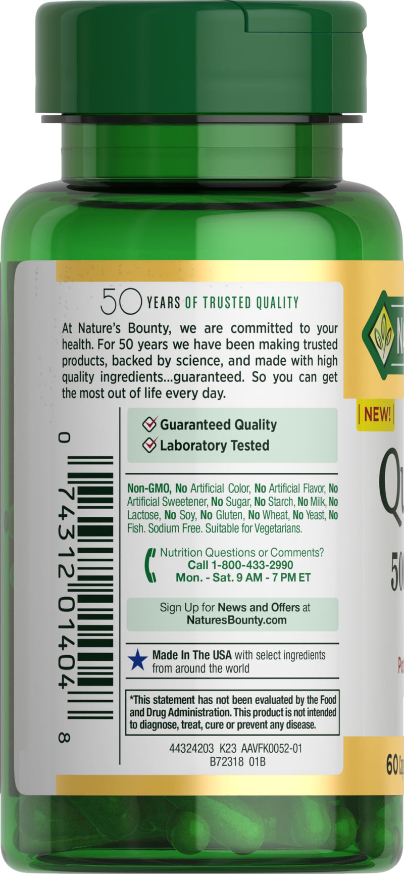Nature's Bounty Quercetin 500mg, 60 Count 60 Count (Pack of 1)