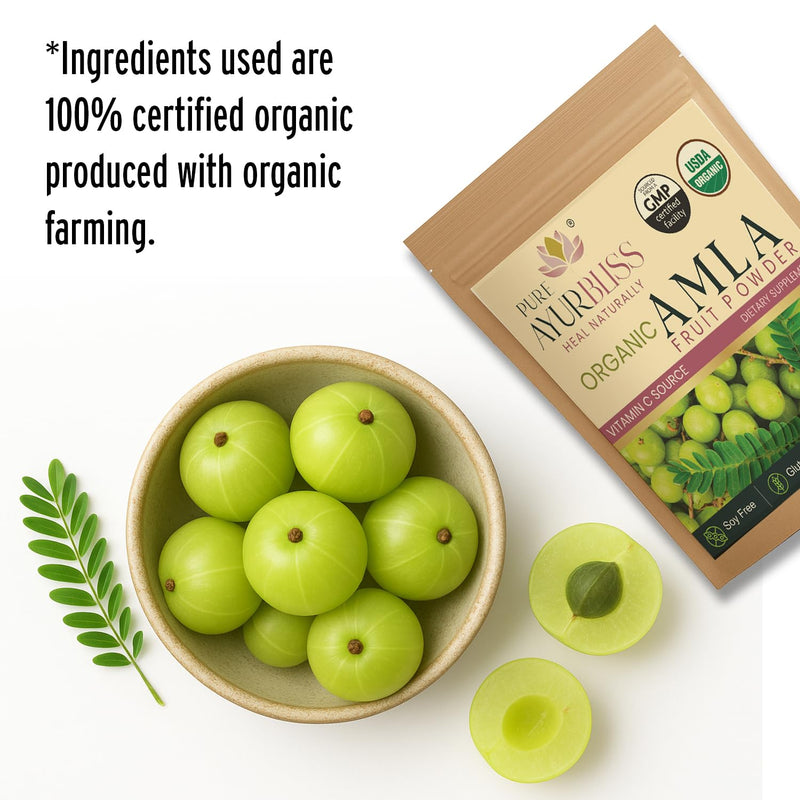 100% Organic Amla Powder, Ayurvedic Blend for Digestive Health, Immune Support, Vegan & Gluten-Free Nutrition, Natural Vitamin C Source for Hair, Skin, & Daily Wellness Vitality - 16oz 16 Ounce (Pack of 1)