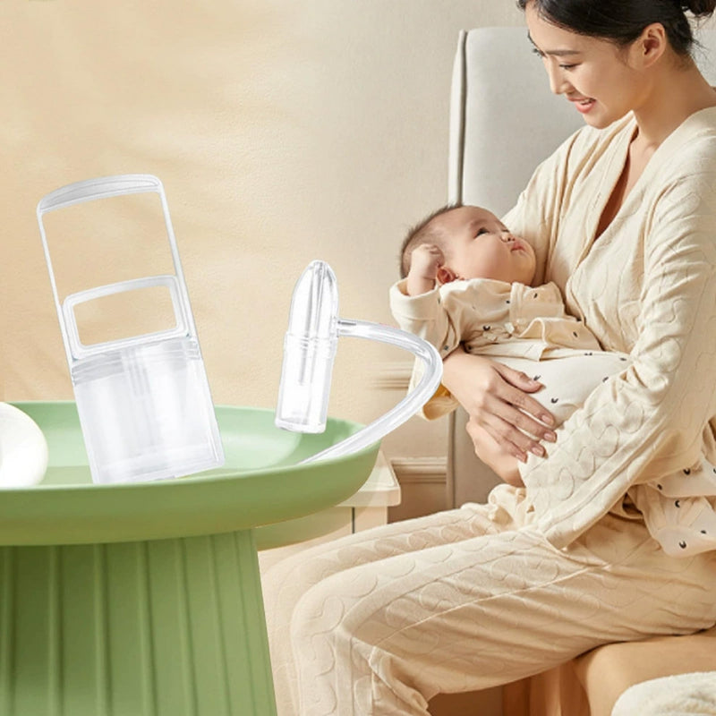 Nasal Aspirator for Baby, Baby Nose Sucker, Booger Sucker with Hand Pump and Non-Invasive Tip to Clear Clogged Passages and Boogers (Translucent White, Standard) Translucent - BeesActive Australia
