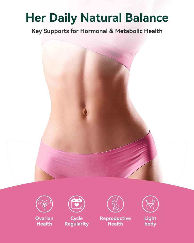 Inositol Supplement for Women, Myo-Inositol & D-Chiro Inositol 40:1, Reproductive Wellness with Berberine, MTHF Folate & Vitamin D3, Supports Ovarian Health & Hormonal Balance, 120 Capsules | Inositol Supplement for Women with Berberine, MTHF Folate & ...