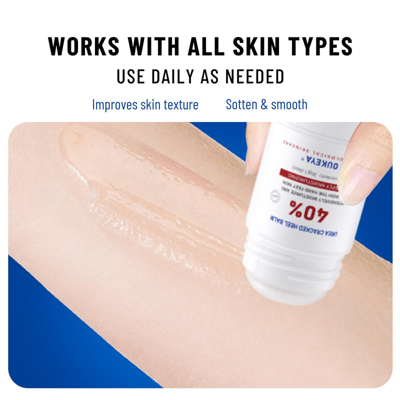 OUKEYA Urea Cream Stick 40% – for Dry, Cracked Heels & Rough Skin on Feet and Hands, 40 Percent Urea Lotion for Feet Maximum Strength,1.06 oz (2 Pack) 1.06 Ounce (Pack of 2)