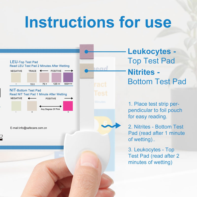 UTI Test Strips for Home Use Detects White Blood Cells and nitrites in Urine 2-Minute Rapid Results Suitable for Women, Men, and Children Urinary Tract Infection Test Strips (12uti) 12uti - BeesActive Australia