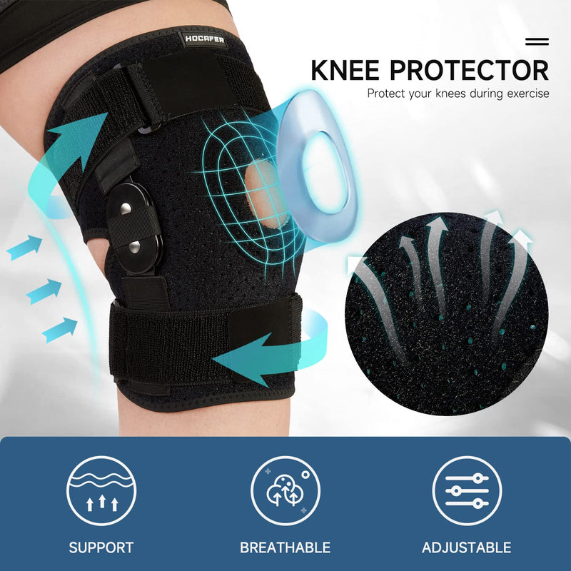 Plus Size Knee Brace XL-8XL,Stable Support of The Decompression Knee, Effective Relief of ACL, Arthritis, Meniscus Tear, Adjustable Compression Band, Suitable for Men and Women (3XL-4XL) 3XL-4XL Black