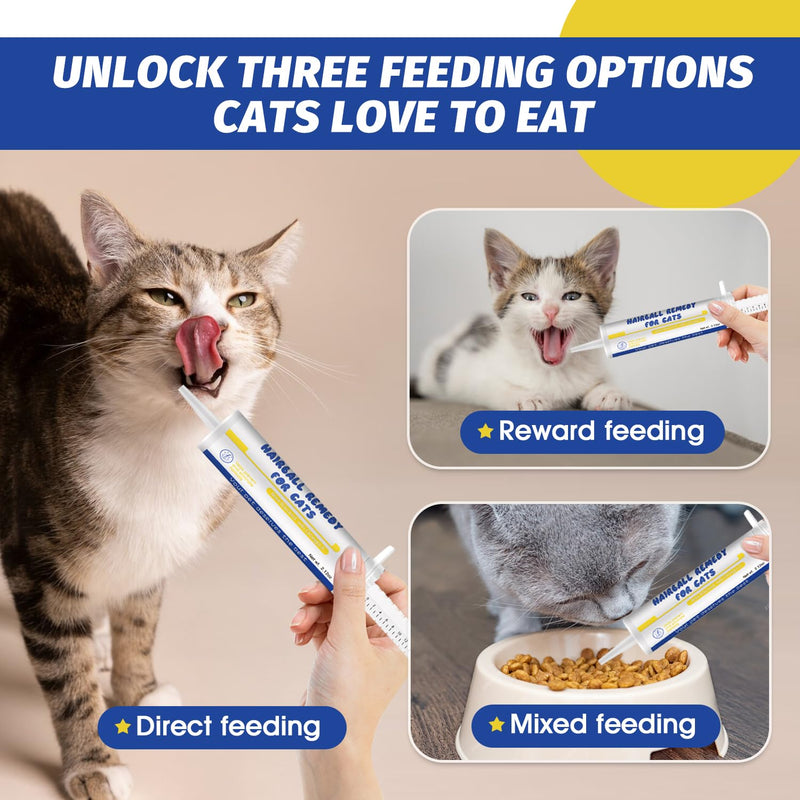 Hairball Treatment for Cats,Easy to Give Syringe Format Cat Hairball Remedy Gel-Digestive Aid and Hairball Relief Beef-Flavored 2.12oz (1 pcs) 1 pcs - BeesActive Australia