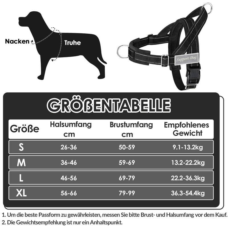 Eyein Dog Harness with Leash for Large Medium Dogs, Adjustable Anti-Pull Chest Harness with Soft Padding, Reflective Harness with Front Clip for Walking and Training, Black, L - BeesActive Australia