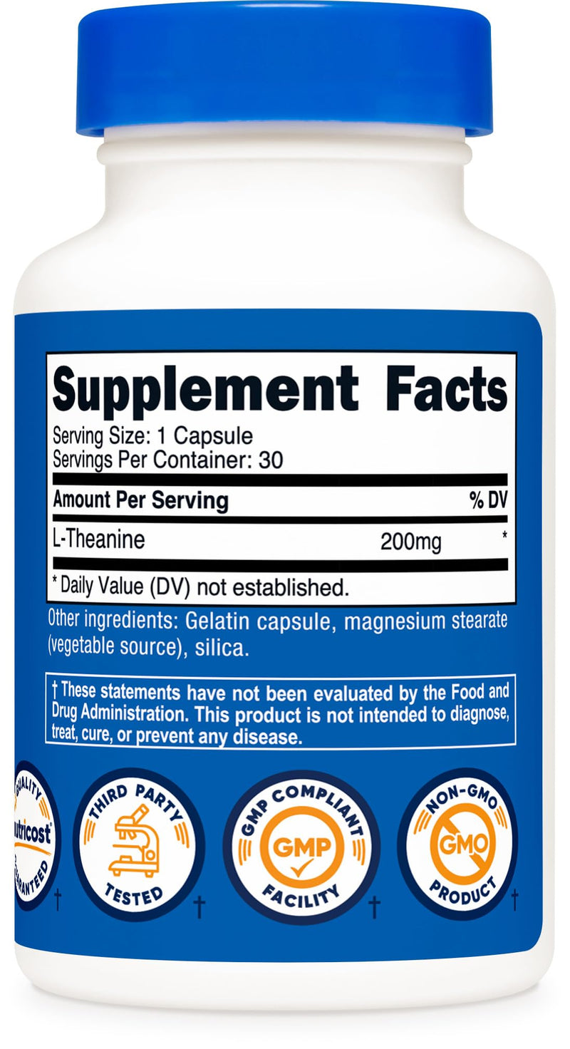 Nutricost L-Theanine 200mg, 30 Capsules