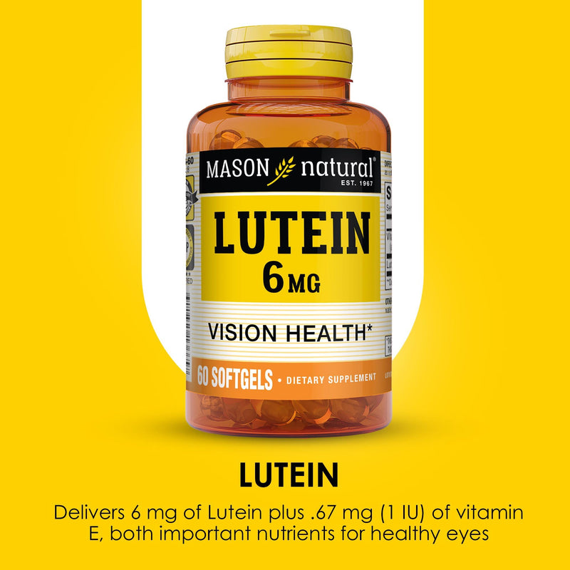 MASON NATURAL Lutein 6 mg with Vitamin E, 6 Month Supply, Healthy Vision & Eye Function, Supports Normal Eye Health, Pack of 3