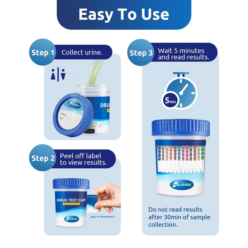 4 Pack Multi Drug Urine Test Cup 12 Panel with Temperature Strip,Testing 12 Different Drugs,Instant Multi Panel Drug Screening Test Kit 1 Count (Pack of 4) - BeesActive Australia