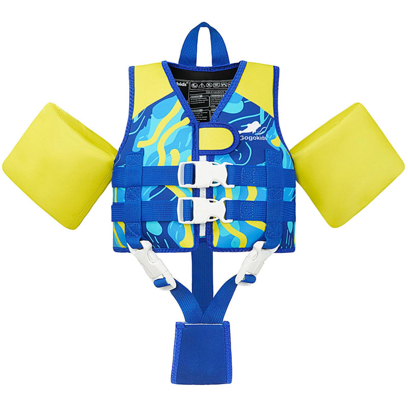 Gogokids Toddler Swim Vest for Kids 33-66 Pounds, Toddler Floaties Water Wing Arm Float, Swim Jacket with Adjustable Safety Strap for 2 3 4 5 6 Years Old Girls and Boys in Pool/Puddle Red Fit 2-3 Years, 33-42 Pounds