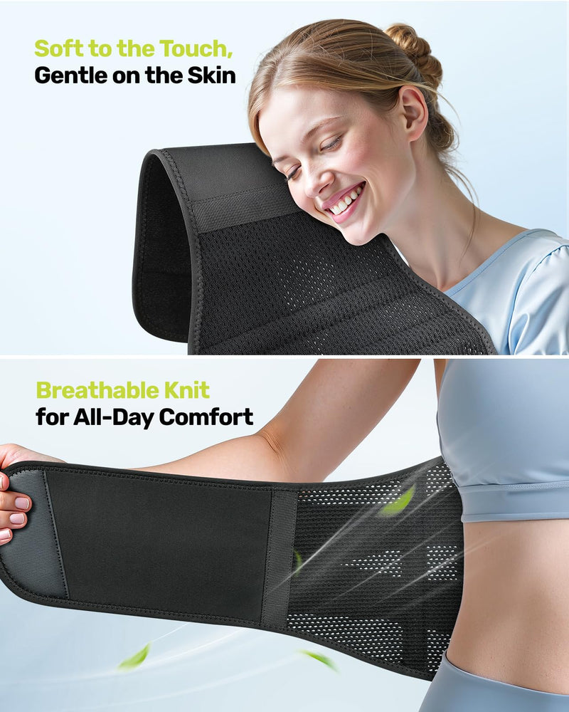 RAKIIE Back Brace for Lower Back Pain Women Men, Ergonomic Support Brace with Lumbar Pad, Adjustable Straps and Soft Breathable Mesh Fabric, Lumbar Support Belt Relief from Sciatica, Gray Size M (Waist: 33.5"-39.4") Medium (Waist: 33.5"-39.4") - BeesActive Australia