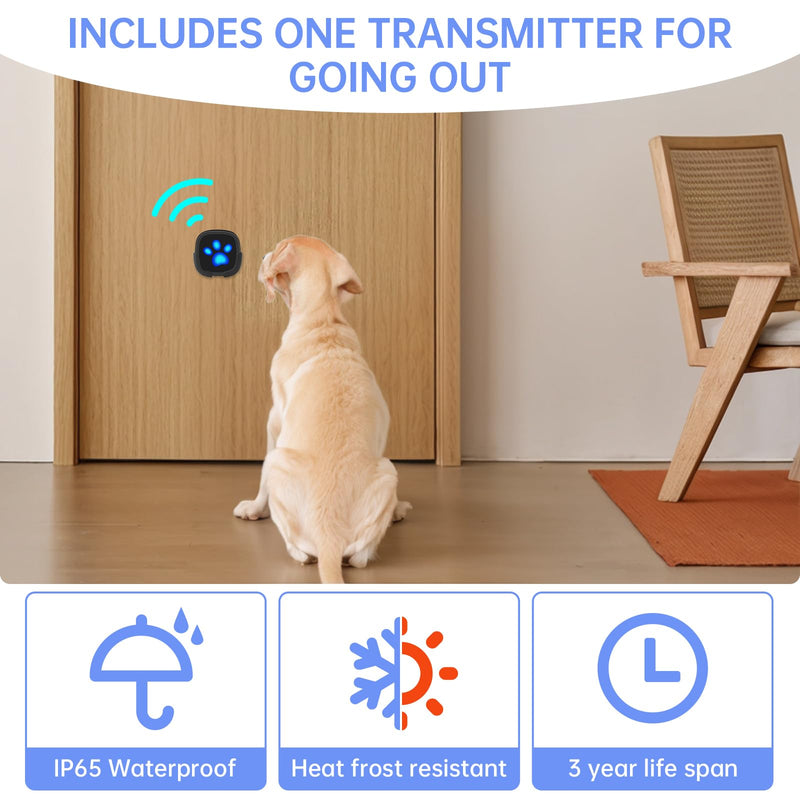 Dog Door Bell for Potty Training, Wireless Dog Doorbell Ring to Go Outside, IP65 Waterproof Touch Button, 50 Melodies & 1000 Feet Range Black 1 Reciever 1 Transmitter - BeesActive Australia