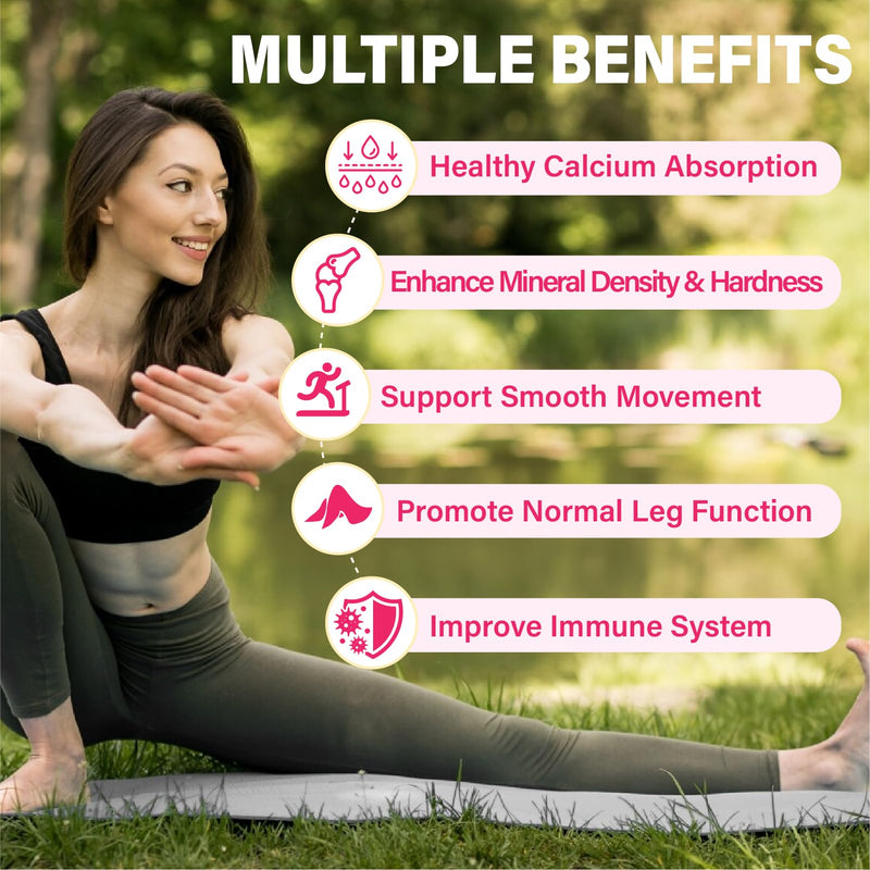 Calcium Citrate Gummies 1200 mg for Adults: Ultimate Absorption Calcium Supplement for Women & Men - Easy to Digest, Vegan, Non-GMO, Gluten Free - Natural Strawberry Flavor 60 Count (Pack of 2) - BeesActive Australia