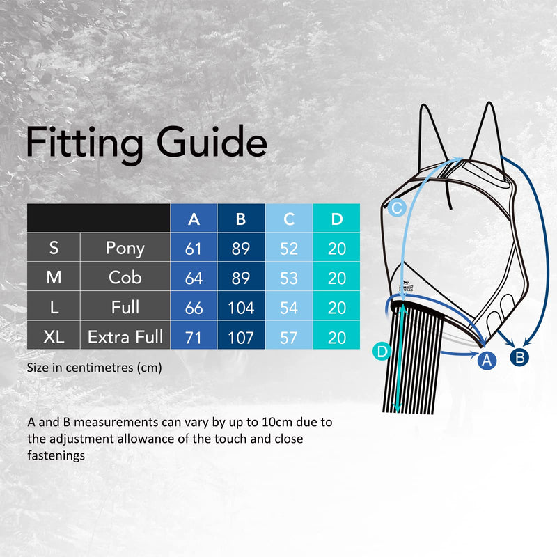 Harrison Howard CareMaster Horse Fly Mask with Ears and Nose Fringe Fly Protector Defender Mask Sky Blue Full Size Full (Large) - BeesActive Australia