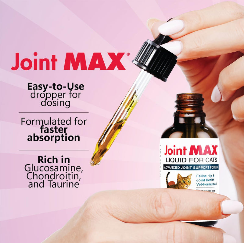 Liquid for Cats – Joint & Mobility Support Supplement with Glucosamine, MSM, Chondroitin, Omega-3 – Helps Ease Stiffness & Discomfort – 2 fl oz – Made in USA – NASC Certified