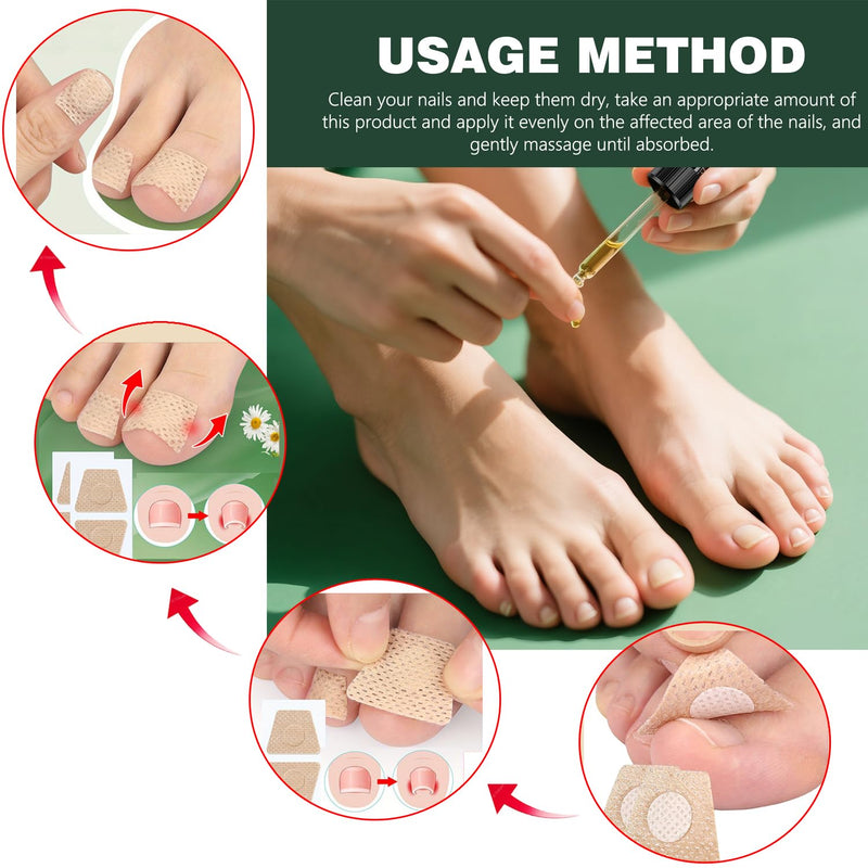 7 DAYS Tea Tree Ginger Nail Treatment, Clysburtuony Ginger Nail Growth Serum &30ml Liquid Serum with 20 Renewal Patches, Cuticle Care, 2-Pack (Standard-A) 0.5 Fl Oz (Pack of 2)