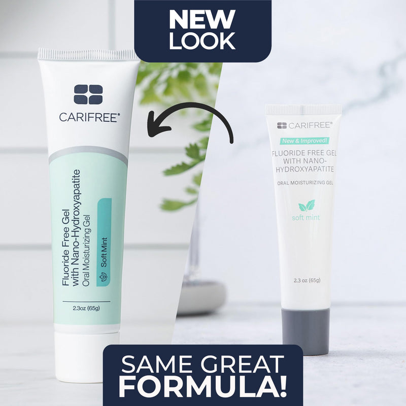 CariFree Fluoride Free Gel, Mint Flavored, Nano Hydroxyapatite Toothpaste, Neutralizes pH, Freshens Breath & Moistens Mouth, Dentist Recommended for Oral Care, (2.3 Ounce (Pack of 2), Soft Mint 2.3 Ounce (Pack of 2) - BeesActive Australia