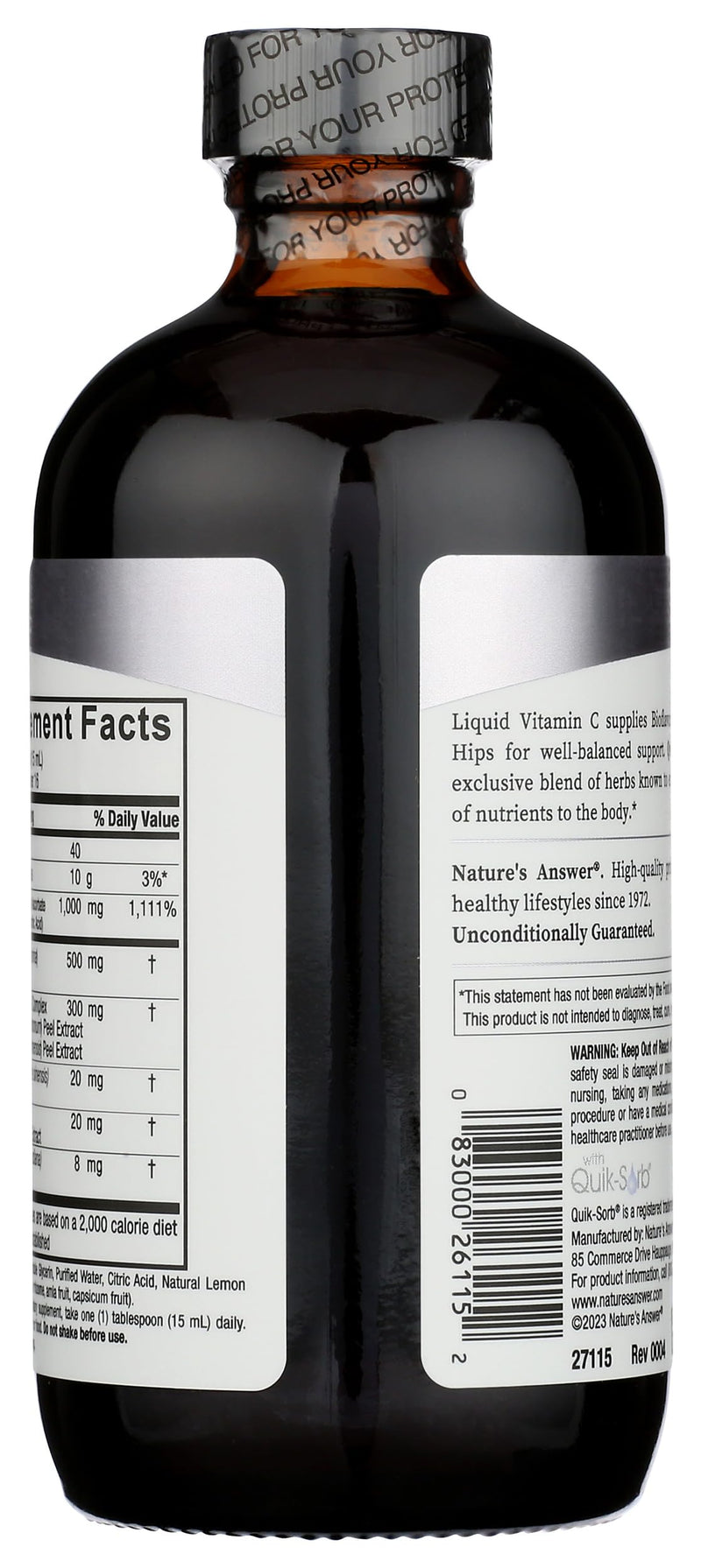 Nature's Answer Liquid Vitamin C 1000mg , 8-Fluid Ounces | Natural Immune Booster | Promotes Healthy Skin & Joints | with Rose Hips & Bio-Flavonoids