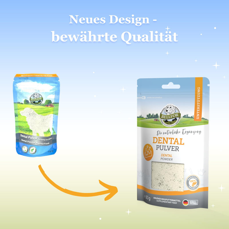 Bellfor Natural Dental Powder Against Tartar Easy to use and dose Excellent Digestibility Suitable for All Breeds of Dog Dental Powder - 80 g