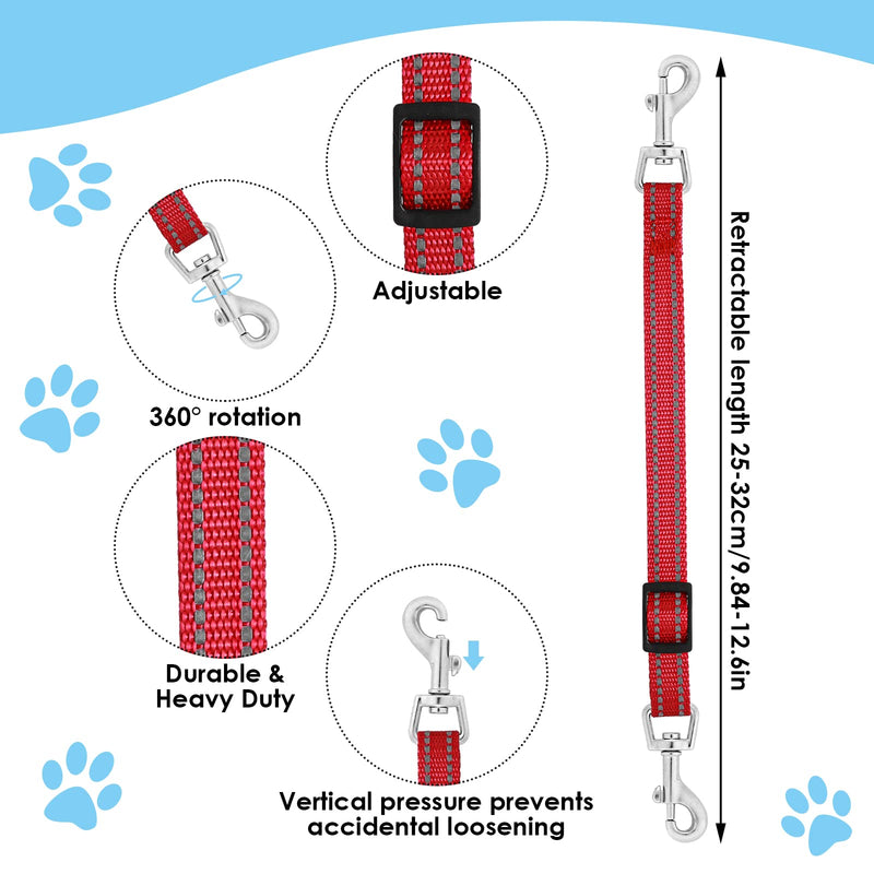 Cobee Dog Collar Clips, 2pcs Reflective Nylon Puppy Collar, Replacement Collar, Adjustable Pet Harness Connector, Double Sided Safety Lock Clip for Dog Puppies (Blue,Red) Blue,Red - BeesActive Australia