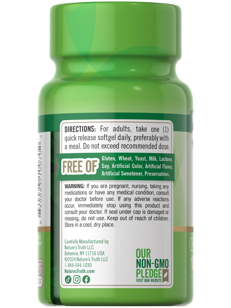 Nature's Truth D3 Vitamin 10,000 IU Softgels Supplement | 100 Count | High Potency Formula | Non-GMO and Gluten Free 100 Count (Pack of 1)