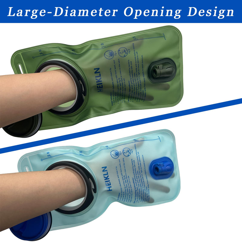 Hydration Bladder 1.5L-2L-3L,Leak Proof Water Reservoir, BPA Free Military Water Storage Bladder Bag Hydration Pack Replacement Easy Clean for Bicycling Hiking Camping Hunting Running 3L Blue+Green
