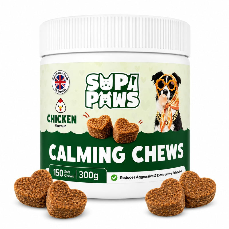 Calming Treats for Dogs, 150 Chews Calming Dog Treats, 100% Natural Ingredients Dogs Chews Reduce Stress, Aggression, Hyperactivity, Barking, Relief, Travel Issues Dog Snacks Chicken Flavor