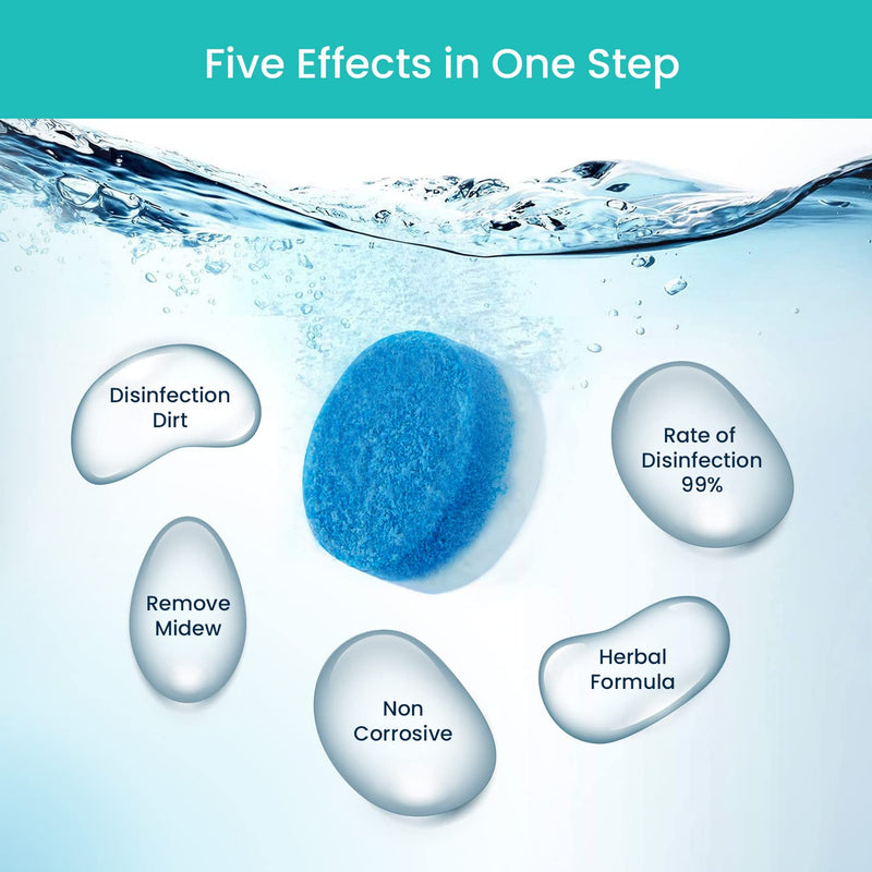 Maravello Washing Machine Cleaner Descaler Tablets Washing Machine Cleaning Tablets - for Front Load and Top Load Washers, Mold and Stain Remover for Laundry Tub 6-Month Supply (Sea Salt, 6 Count) Sea Salt 6 Count (Pack of 1) - BeesActive Australia