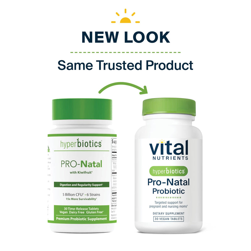 Hyperbiotics Vital Nutrients Pro-Natal Prenatal Probiotics for Women | Support for Occasional Nausea, Bloating, and Gas | Vegan Pregnancy Probiotic for Women | Gluten, Dairy, Soy Free | 30 Tablets