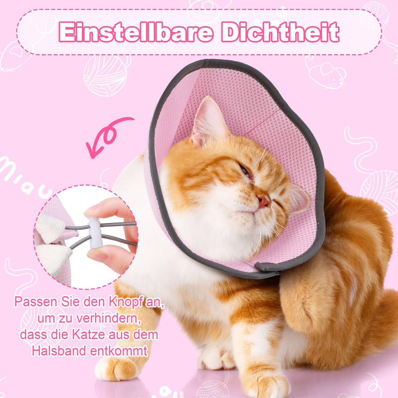 Lvefyti Cat Neck Collar, Foldable Protective Cat Collar, Adjustable Soft Cat Collar Cone, Recovery Collar for Cats Small Dogs After Surgery and Injuries (Pink M) Pink - BeesActive Australia