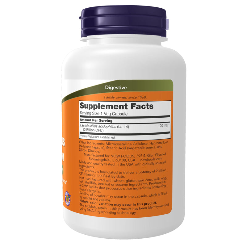 NOW Foods Supplements,Acidophilus,Two Billion,Strain Verified,Healthy Intestinal Flora*,250 Veg Capsules,(Pack of 2) 250 Count (Pack of 2)