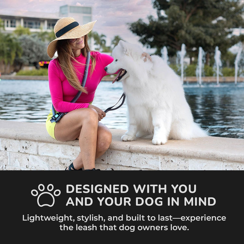 NeoFlex Premium Dog Leash - Stylish Leash for Medium, Small & Large Dogs - Heavy Duty, Wearable Design for You & Dog - Ideal for Pulling Dogs & Large Breeds - Durable & Comfortable - Purple