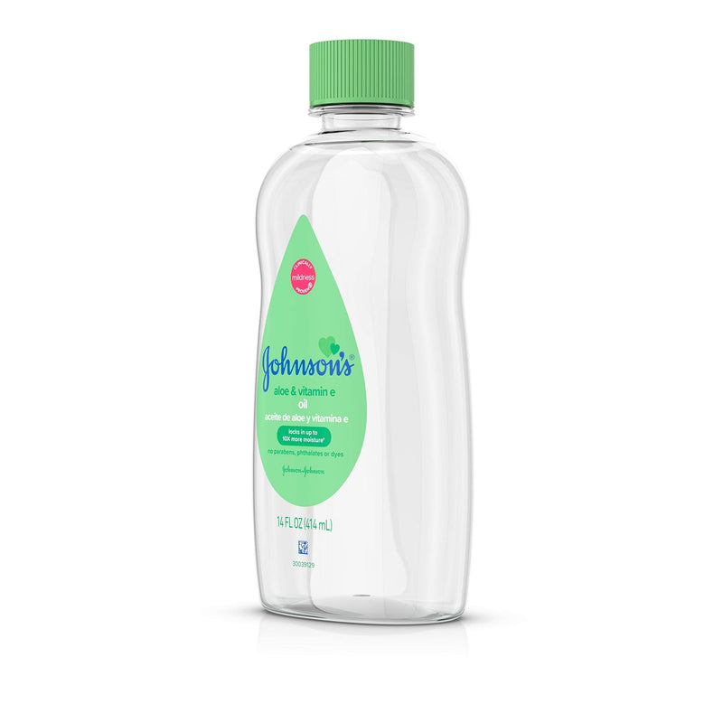 Johnson's Baby Johnson & Johnson Baby Oil, Aloe Vera & Vitamin E, Multicolor, 14 Fl Oz 14 Fl Oz (Pack of 1)