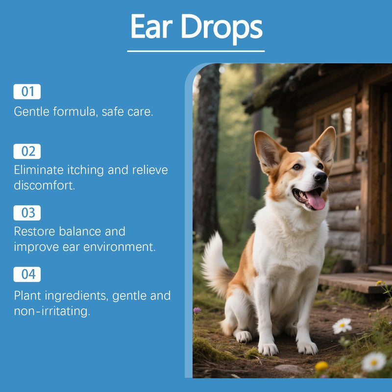 Pet Ear Cleaner Solution for Dogs & Cats, Gentle Ear Drops to Reduce Wax & Prevent Discomfort, Healthy Ear Cleaning Treatment for Regular Care