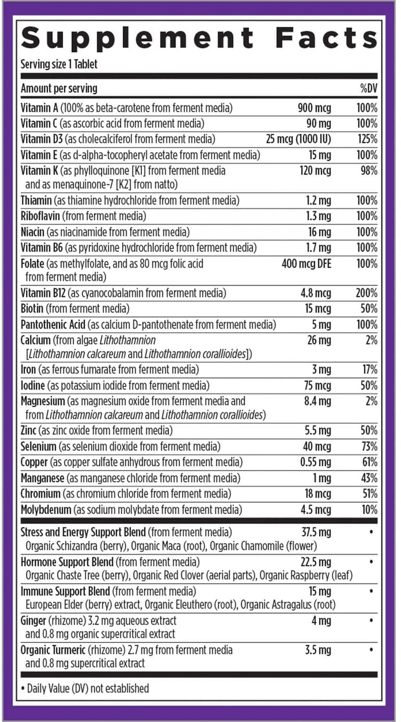 New Chapter Every Woman's One Daily, Women's Multivitamin Fermented with Probiotics + Iron + B Vitamins + Vitamin D3 + Organic Non-GMO Ingredients, 24 Count