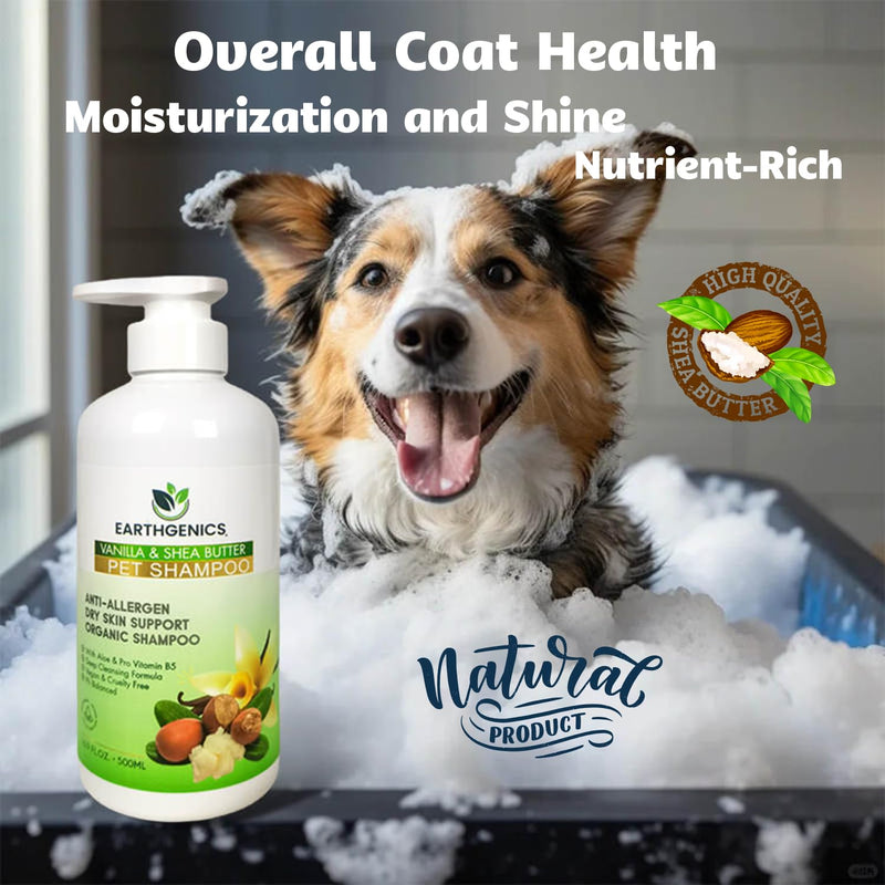 Earthgenics® Anti-Allergen, Dry Skin Support, Organic Shampoo for Dogs and Cats. All-in-One Solution. No Need for Additional Conditioner - 16 fl oz - BeesActive Australia