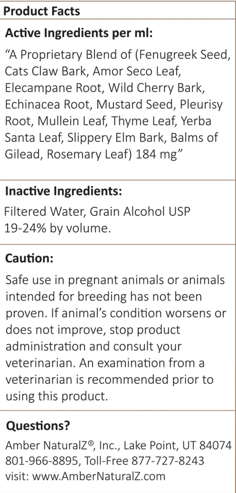 Amber NaturalZ Numo Care Lung Health Herbal Supplement for Dogs | Canine Herbal Supplement for Bronchial Support and Respiratory Lung Health | 1 Fluid Ounce Glass Bottle | Manufactured in The USA 1 Ounce (Pack of 1) - PawsPlanet Australia