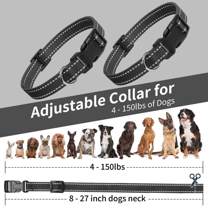 PaiPaitek Shock Collar Replacement Strap Compatible with Bousnic Delupet Garmin Patpet Dogtra Dog Care Slopehill Sportdog Brand Training Collar and Bark Collar, 2 Packs Reflective Black-2 Packs - BeesActive Australia