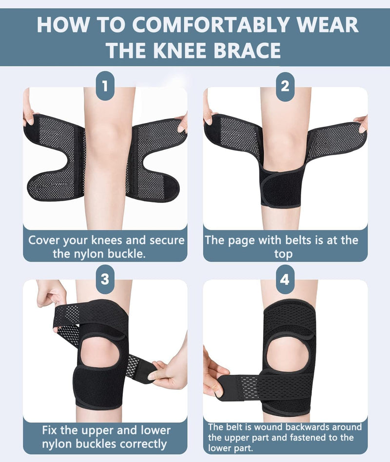 Knee Brace for Women & Men, Knee Brace for Meniscus Tear, Knee Pain Relief, Arthritis, Compression Knee Support Side Stabilizers, Injury Recovery, Running, Workout(Black, XX-Large) - BeesActive Australia