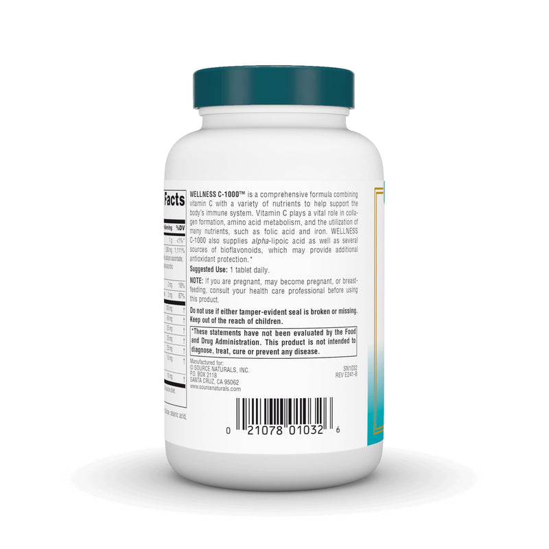 Source Naturals Wellness C-1000, 100 Tablets | Antioxidant Protection and Immune Support* 100 Count (Pack of 1)