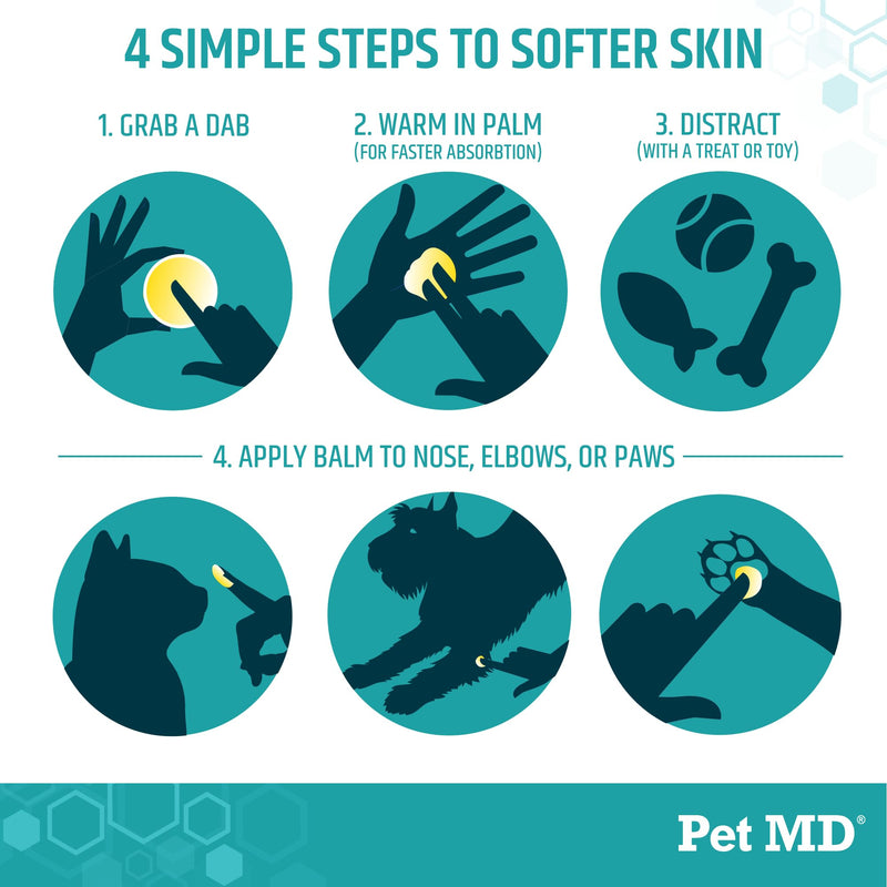 Pet MD Soothing Balm - Cat & Dog Paw Pad Balm - Elbow and Dog Nose Balm for Dry Nose - with Shea Butter, Beeswax, and Coconut Oil for Dogs - Fragrance Free & Safe to Lick - Made in USA
