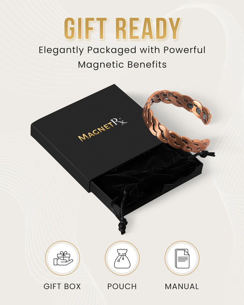 MagnetRX Copper Magnetic Bracelets ‚Äì Effective Pure Copper Bracelet for Men and Women ‚Äì Adjustable Cuff Bangles (Twisted Copper) Twisted Copper - BeesActive Australia