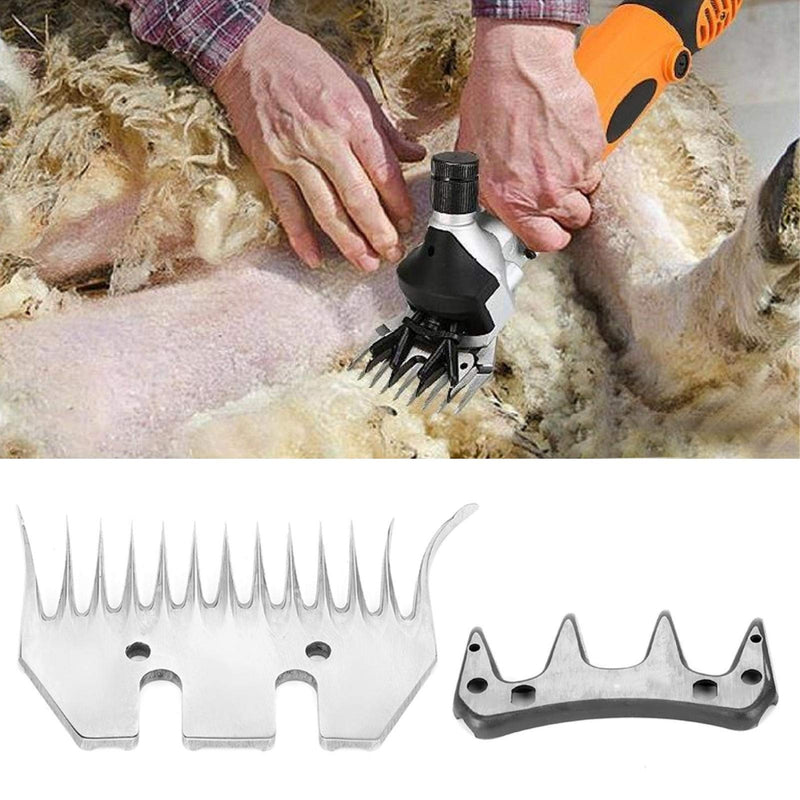 Sheep Shears Blades,13 Tooth/9 Tooth Electric Wool Comb Cutter,Straight/Curved Shearing Blades for Grooming Goats Lambs Alpacas(13T Curved) - BeesActive Australia
