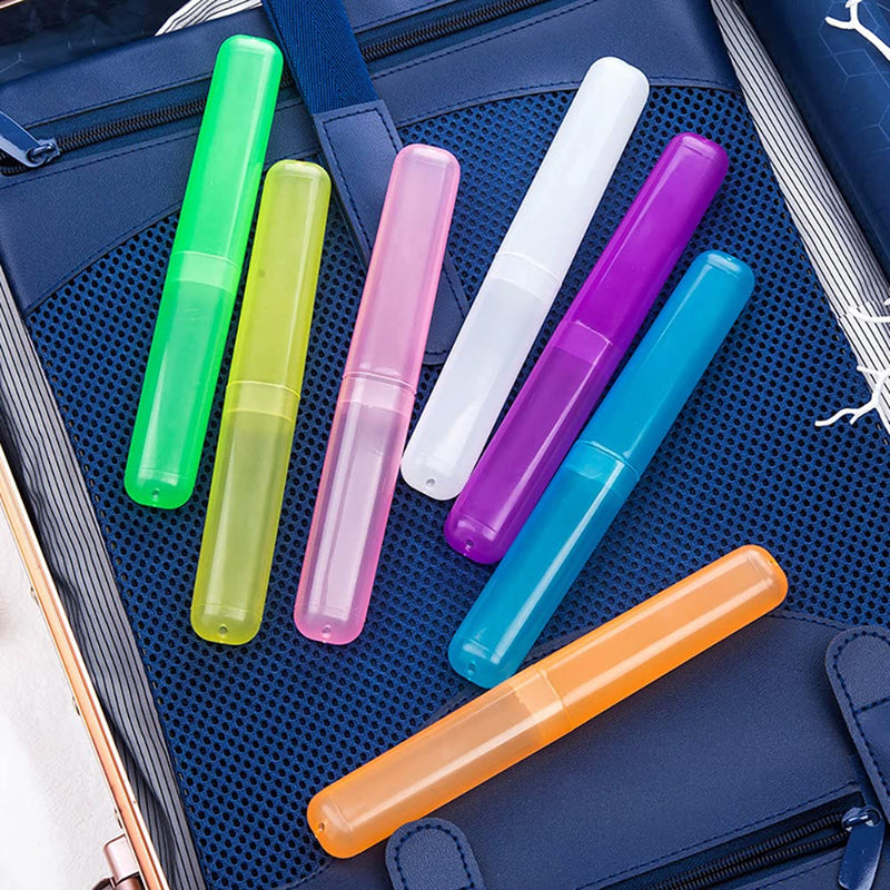 Hedume 35 Pieces Travel Toothbrush Case, 7 Colors Portable Plastic Dust-proof Breathable Toothbrush Holder for Travel, Camping, Home, School, Business - BeesActive Australia
